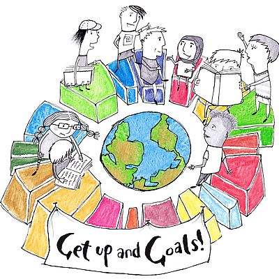 Illustration zum EU-Bildungsprojekt „Get up and Goals!“ 